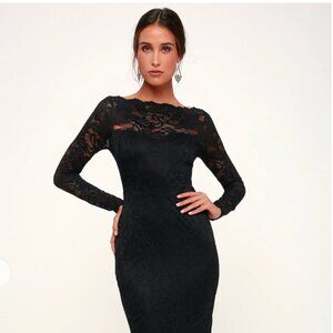 Lulus Black Lace Long Sleeve Bodycon Dress ($59)